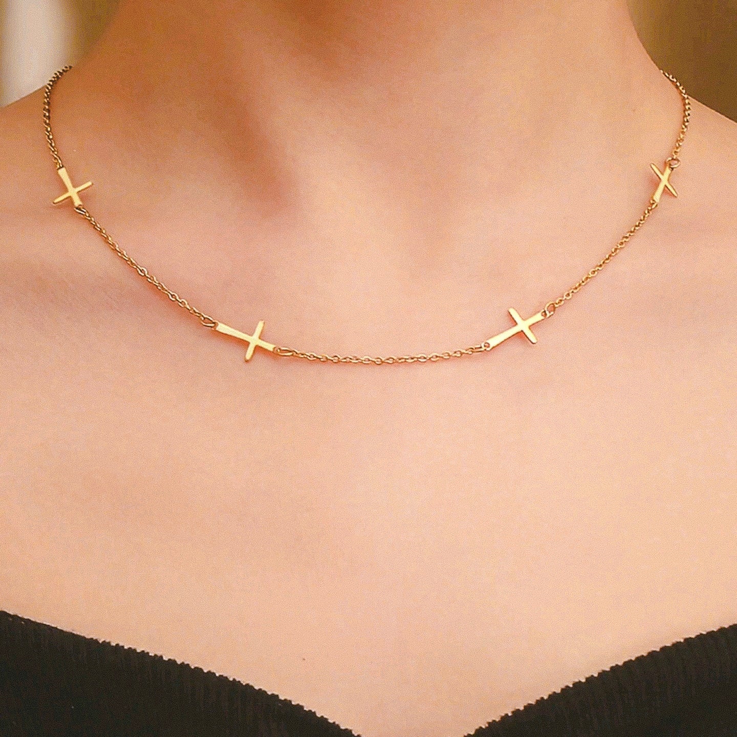 18k Plated Gold Cross necklace