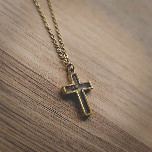 Mustard Seed cross gold